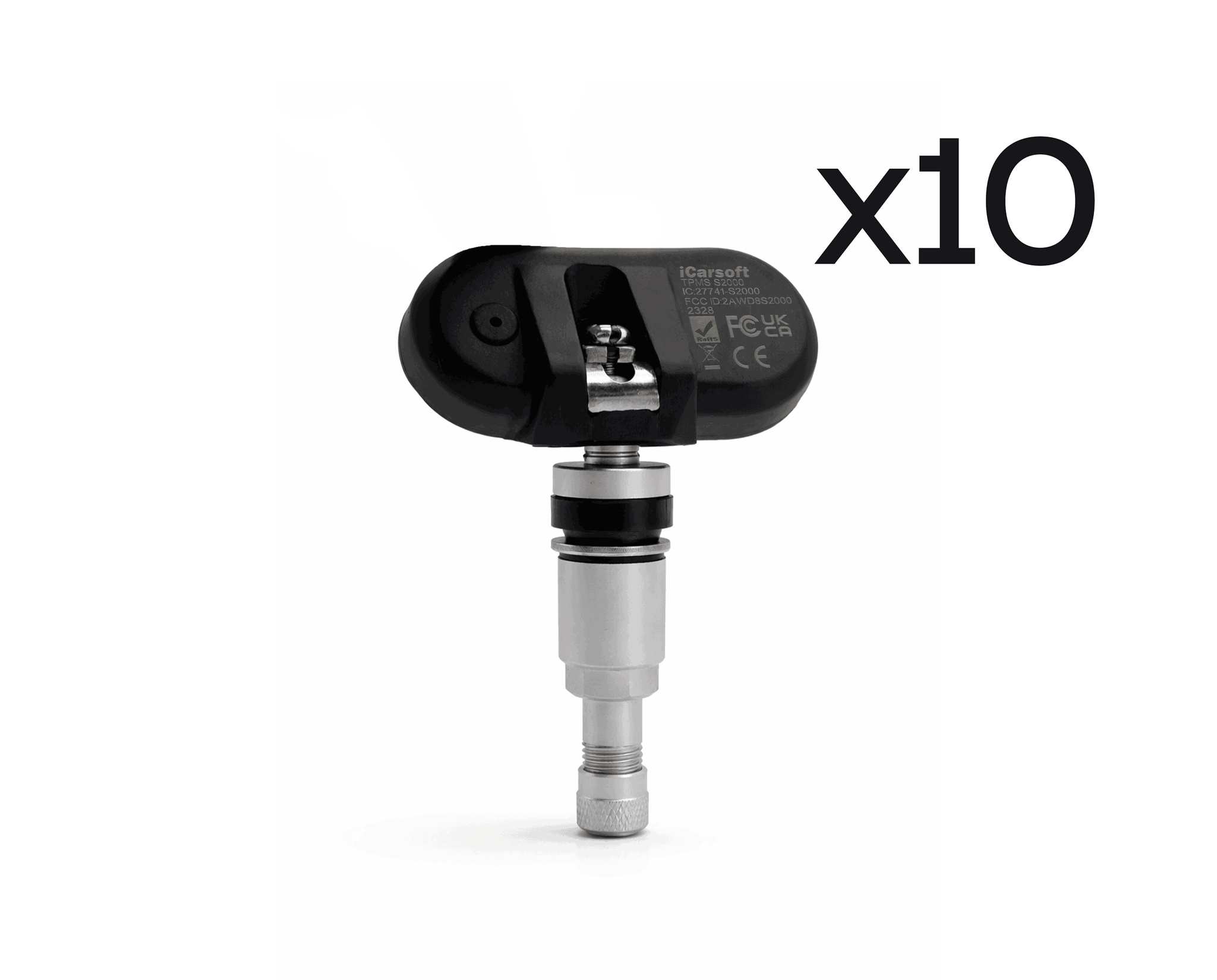 Lot de dix capteurs de pression de pneu iCarsoft TPMS S2000 avec valves métalliques