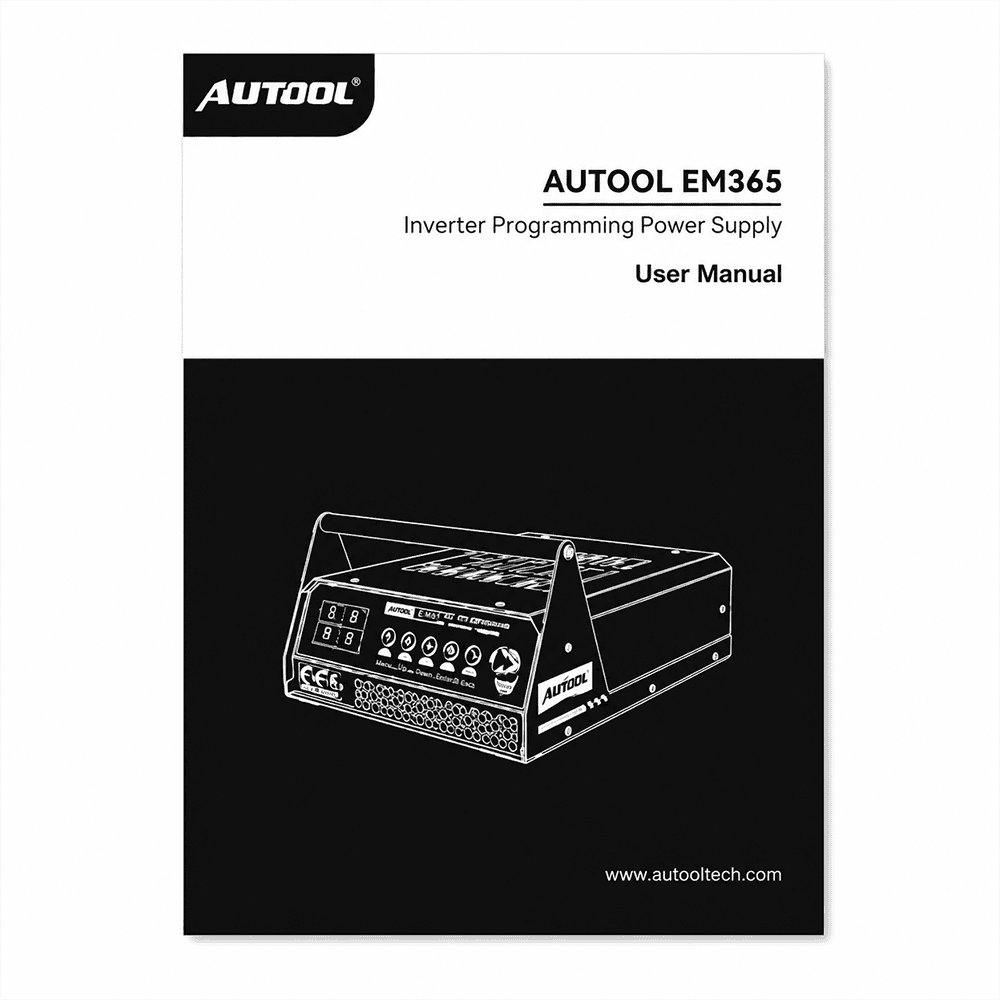 Couverture de la notice en français pour l alimentation de programmation Autool EM365