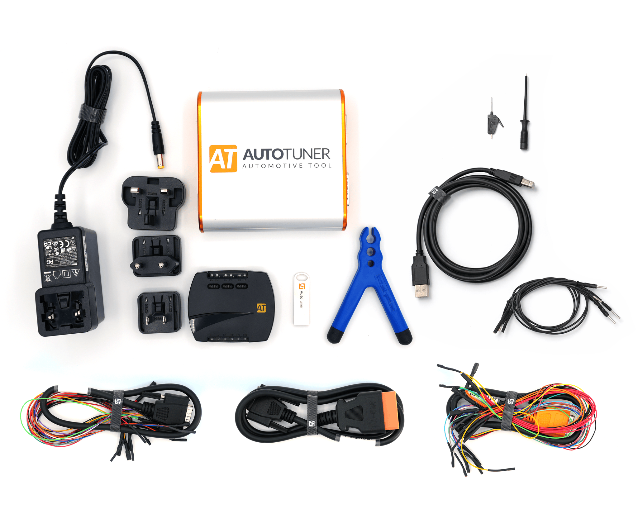 Pack complet de l outil de diagnostic et de programmation AutoTuner avec ses cables et accessoires