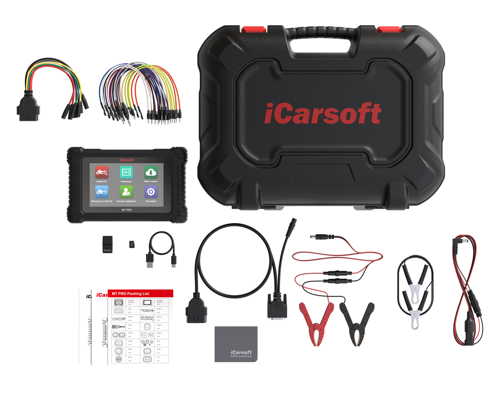 Pack complet de la valise de diagnostic multimarque iCarsoft MT Pro pour motos