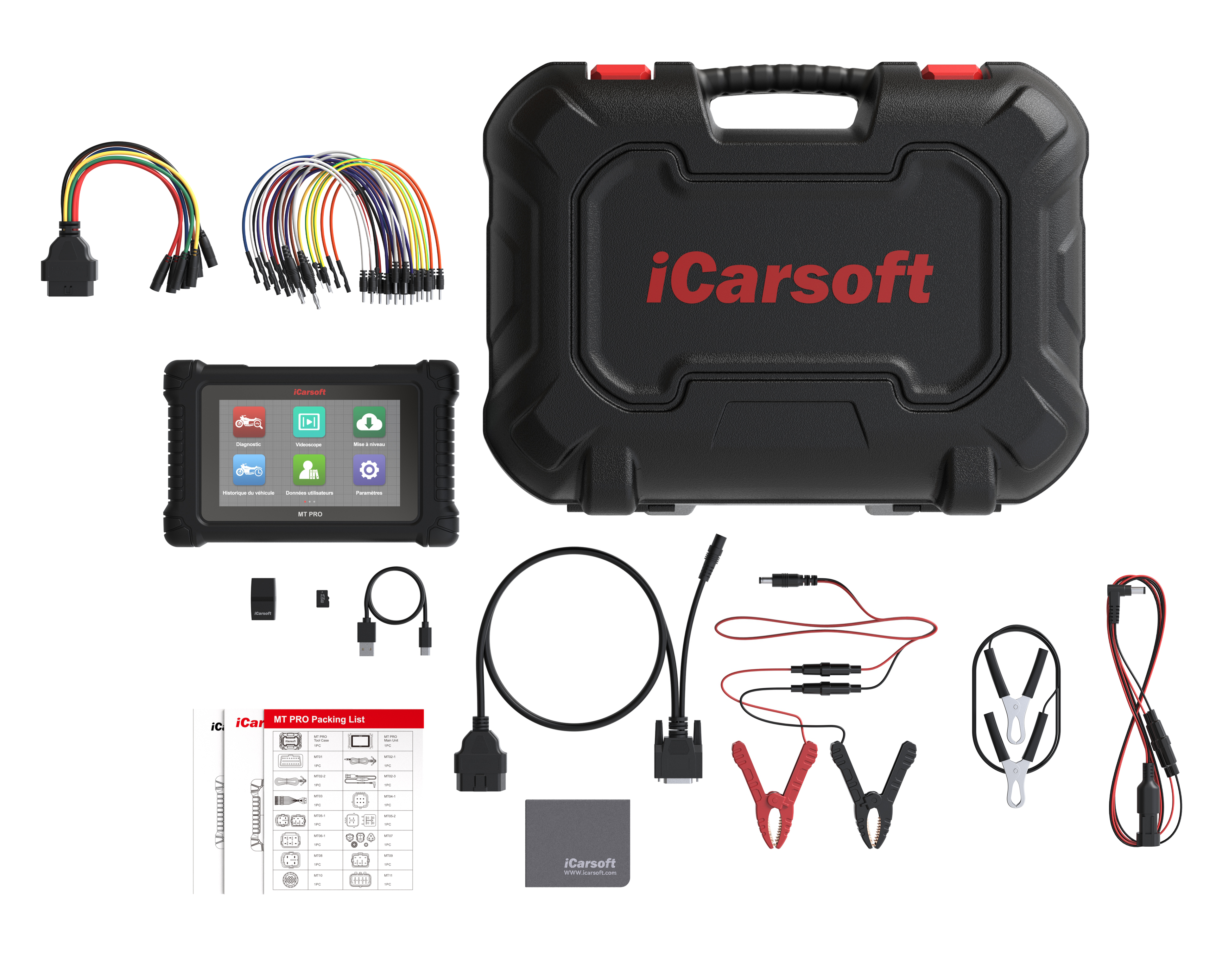 Pack complet de la valise de diagnostic multimarque iCarsoft MT Pro pour motos