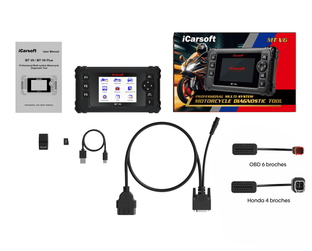 Pack complet valise diagnostic moto iCarsoft MT V6 avec adaptateur Honda