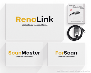 Pack de logiciels officiels RenoLink ScanMaster et ForScan avec boitier Vgate vLinker FS USB