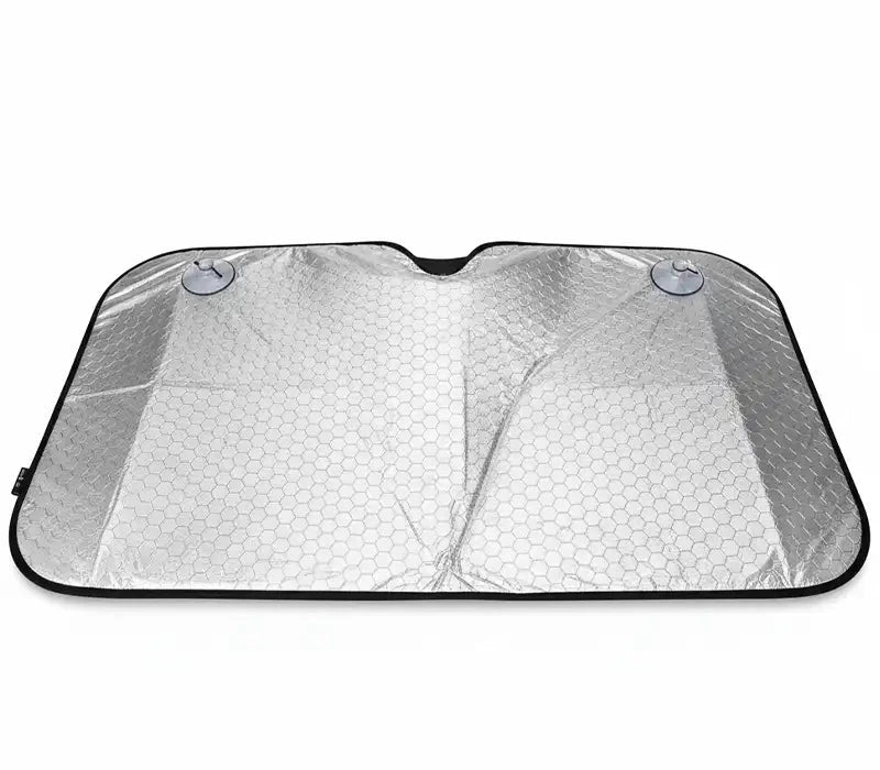Pare-soleil de voiture réfléchissant argenté avec deux ventouses de fixation
