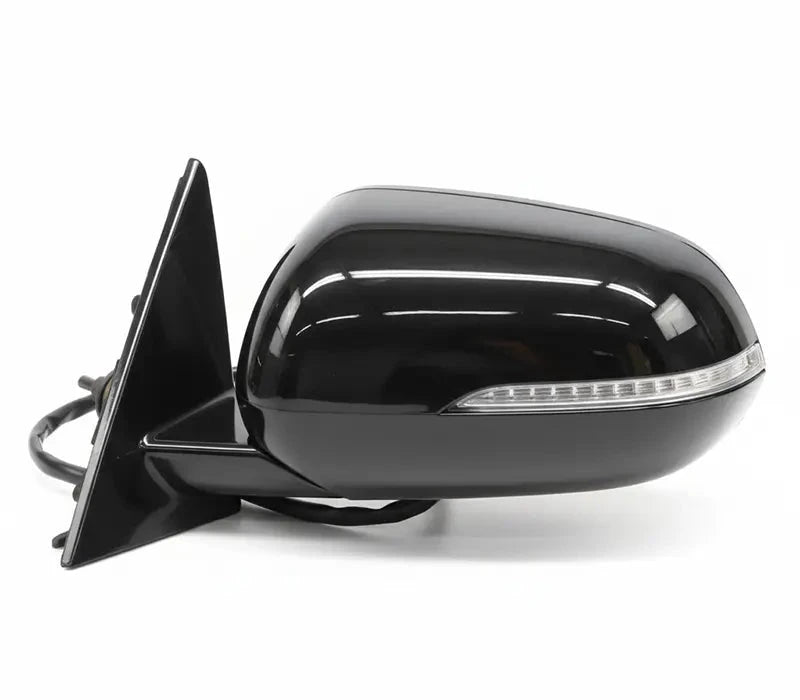 Rétroviseur extérieur noir brillant équipé d un clignotant LED intégré pour voiture