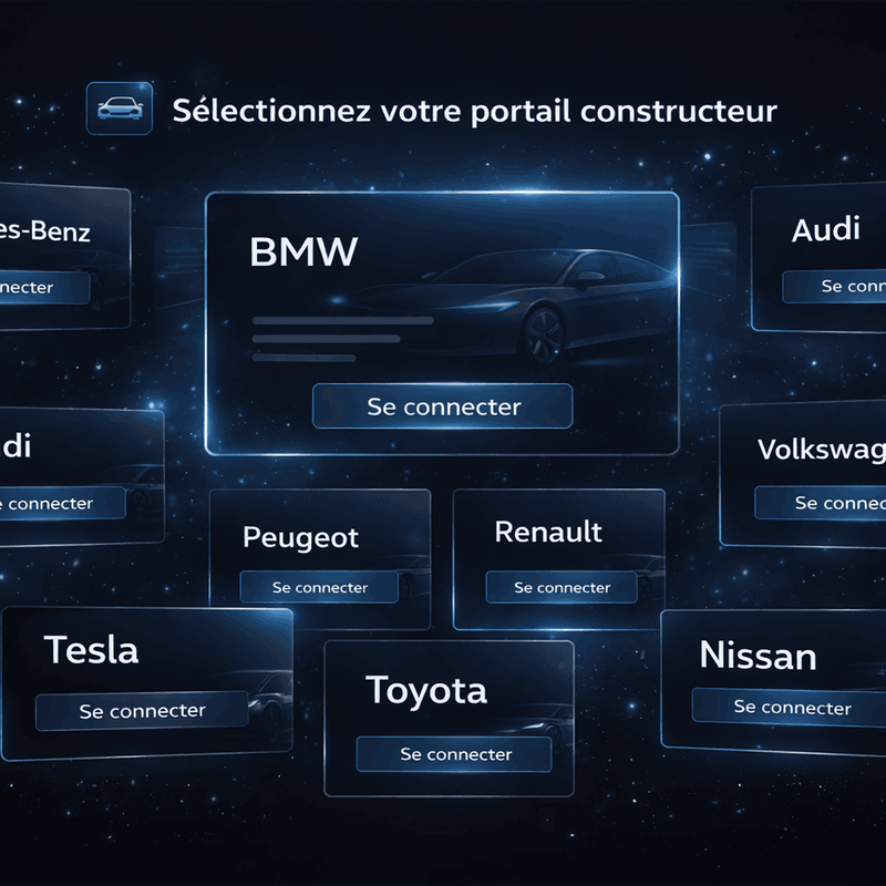 Interface de sélection du portail constructeur pour diagnostic automobile J2534