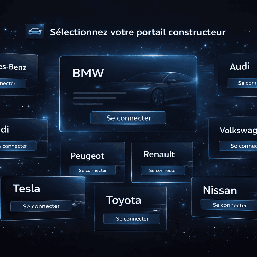 Interface de sélection du portail constructeur pour programmation J2534