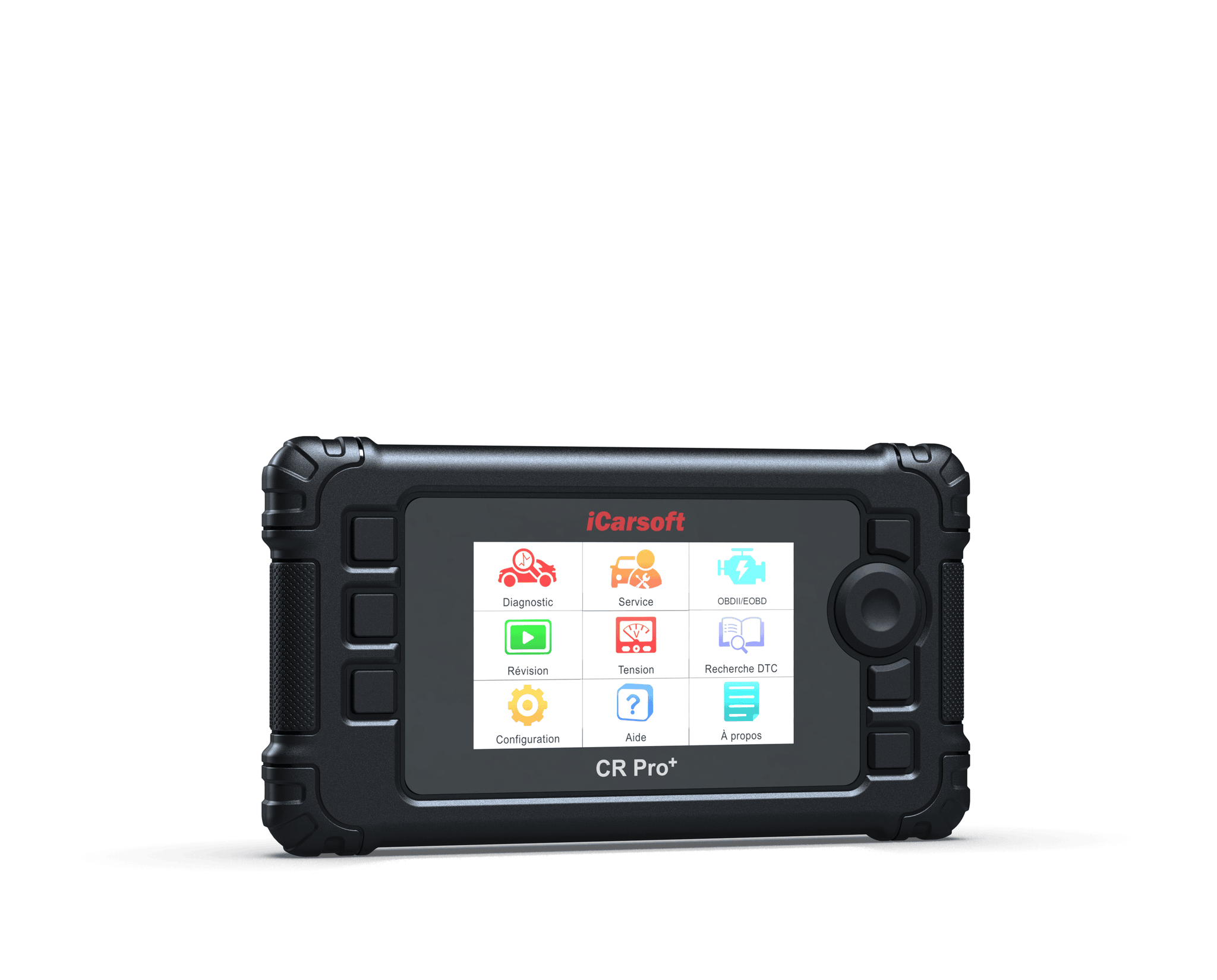 Valise de diagnostic multimarque iCarsoft CR Pro Plus avec écran de menu en français